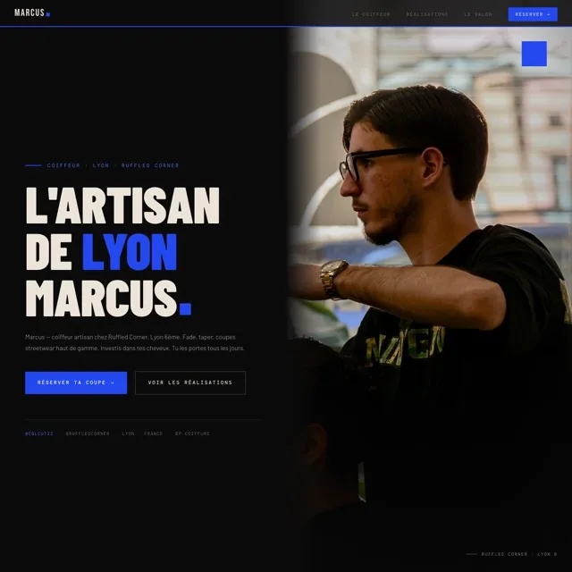 Site internet du coiffeur Marcus