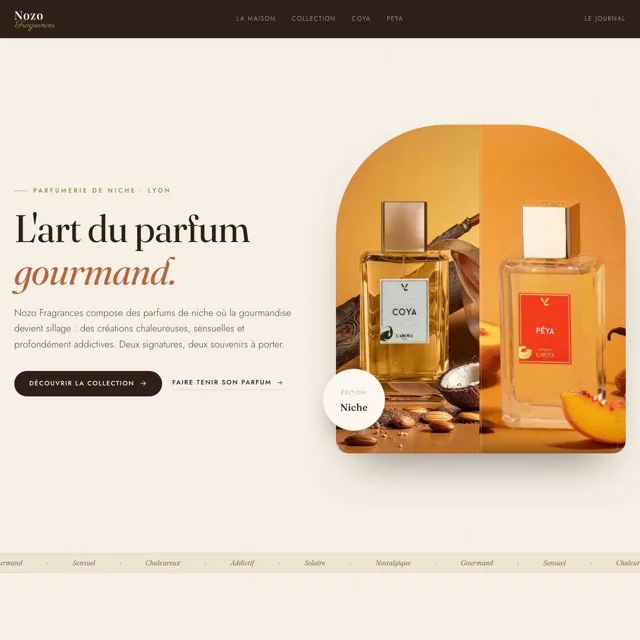 Site internet de la parfumerie Nozo Fragrances